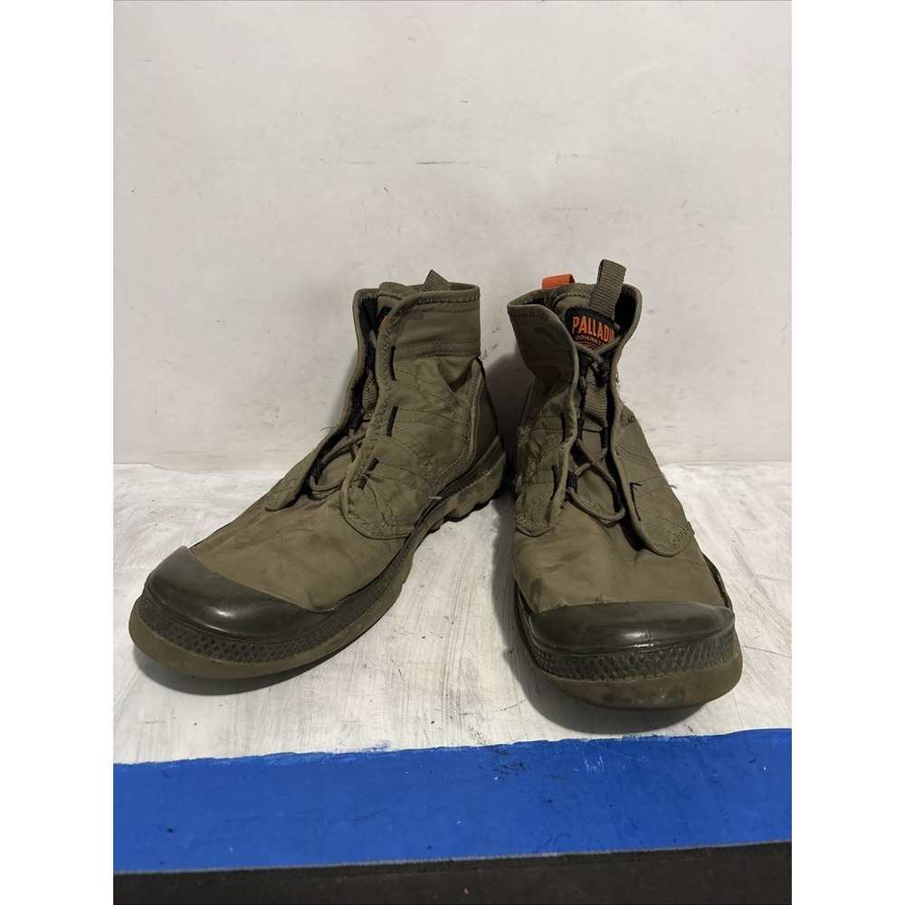 Palladium Pampa Travel Lite Trail Boots Mens 10 Olive Green Fast Lacing